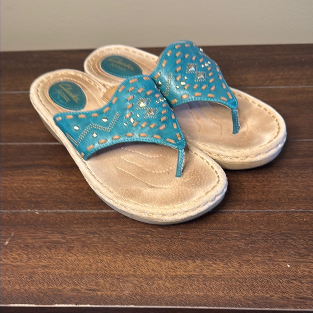 Clarks Artisan Teal Casual Sandals